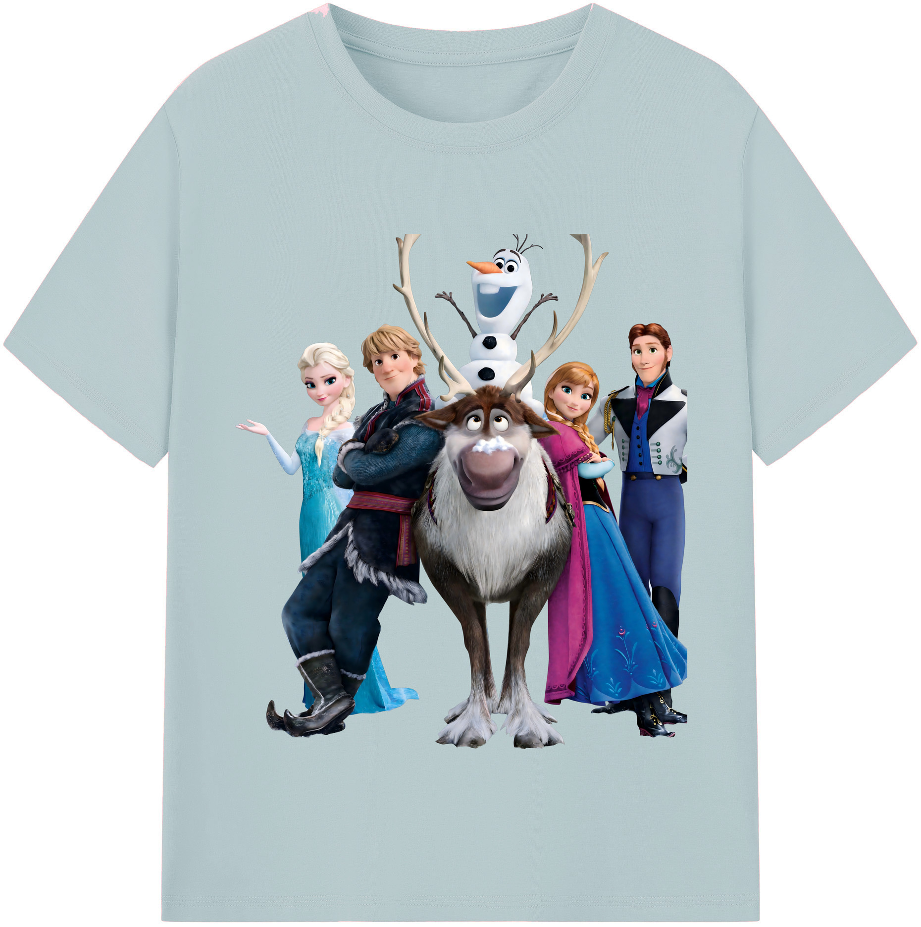 （画像用） アナと雪の女王 アンナ エルサ Frozen Anna Elsa 綿100％半袖Tシャツ（フロントプリント）
